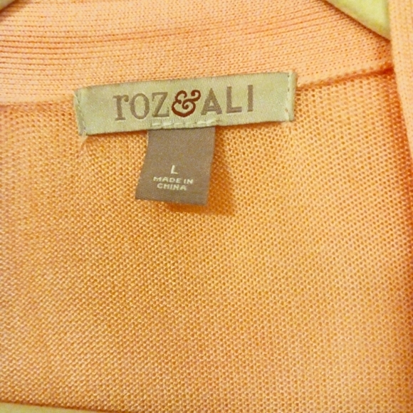 Roz & Ali Cardigan Orange Ombre Rayon Summer Sweater - Picture 8 of 9